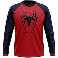 Redwolf Spider-Man: Logo Marvel Licensed Cotton Full Sleeves T-Shirt (Red&Black)