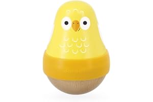 Janod - Petit Oiseau Culbuto Tropik - Jouet d'Eveil en Bois Avec Grelot - Jouet Educatif Motricité Fine et Manipulation - Certifié FSC - Peinture à l'Eau - Dès 10 Mois, J08262