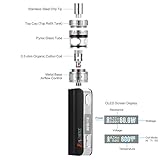 E Zigarette Starterset LoVaper® 60W Mod kit, 2200mAh Akku, Top Refill 0.3ohm/2.0ml Verdampfer Tank, TC (Temperaturregelung) Box Mod mit 18650 Integriertem Batterie, E Shisha Ohne Nikotin (Schwarz) -