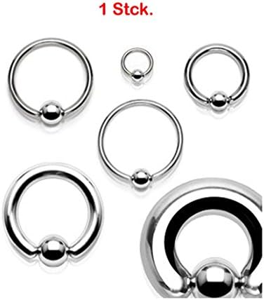 1x Piercing Captive Bead Ring Surgical Steel 0.8 1.0/1.2 mm sizes, 1,2x11 mm