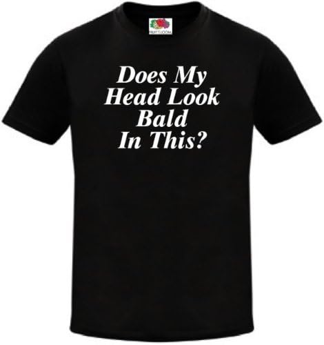 Does my head look bald in this funny mens t shirts- 3 colours (Large (42/44"), Black)