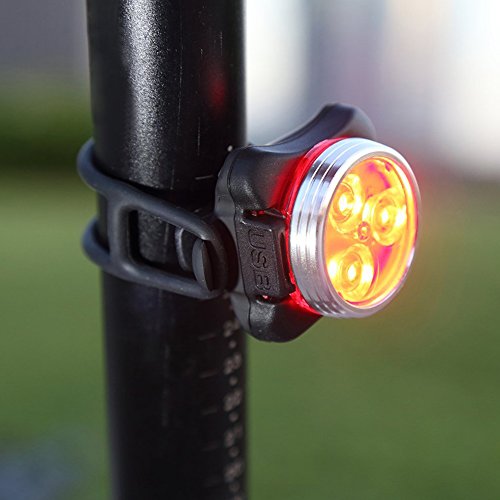 USB Aufladung Fahrrad Vorderlicht Rücklicht LED Abnehmbar Fahrradlicht Blinken Lampen Beleuchtungsset - 5