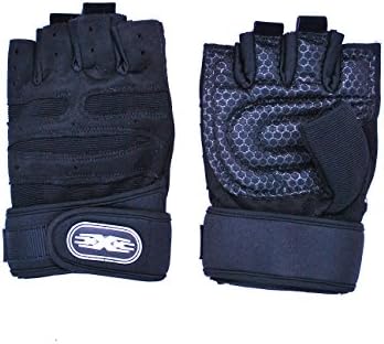 Half Finger Weight Lifting Gloves with Silicone Grip (Black, L)