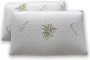 Baldiflex - Coppia di Cuscini in Memory Foam, Modello Saponetta, Fodera in Aloe Vera