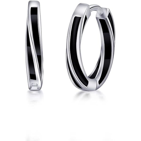 Boucles D'oreilles Créoles En Argent 925 - Diamètre 40 Mm, Double Anneau Entrelacé, Hypoallergénique