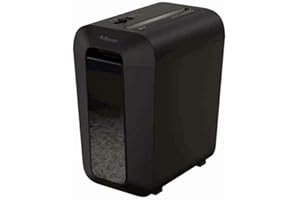 Fellowes Destructeur de Documents LX65, destructeur de Papier avec agrafes, Trombones et Carte de crédit, Coupe croisée, Corbeille 22L, Capacité : 10 Feuilles, idéal pour la Maison, Noir, 4400701