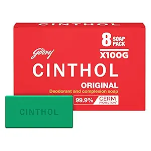 Cinthol Original Bath Soap 99.9% Germ Protection, 100g (Pack of 8)