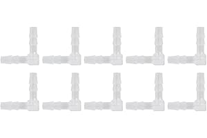 MARHYNCHUS 10 Pièces en Plastique Coude Tuyau Barbe 90 Degrés Coude Tuyau Barbe Raccord en Plastique en Plastique égal barbelé Joint Adaptateur (8mm)