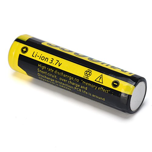 Batterie 1PCS sunnymi 3.7V 3500mAH Li-Ion nachladbares 18650 für Taschenlampe (65mm x 18mm, Schwarz)