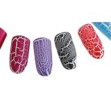 KurtzyTM 24x Crackling Nagellack Crackle Crack Cracking Lack Splitter Grafitti – 12 Grundfarben und 12 Crackle-Farben Decklacke mit Nail Art/Nageldesign Effekt – zerrissener Look - 4