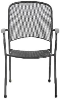 Carlo Easy Storage Stacking Outdoor Garden Dining Chair (Finish: Grey, Material: Metal)