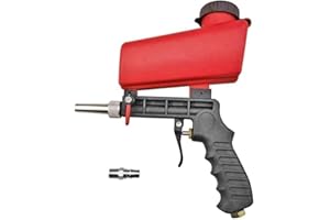 LSDZHK 1/4-Zoll-Luftsandstrahlpistole, 90psi Schwerkraft pneumatischer Sandstrahler, kleine Sandstrahlmaschine zum Entfernen von Farbe, Flecken, rostfreien Oberflächen