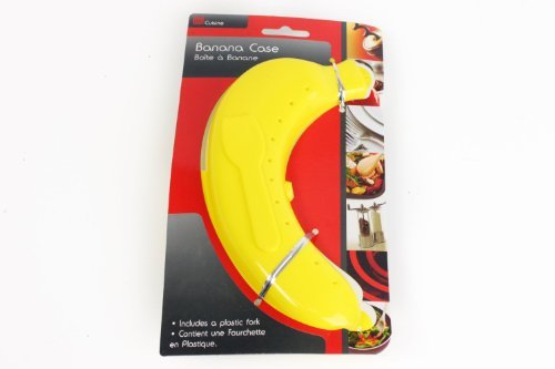 Plastic Banana Guard Protector Anti Bruising Case with Plastic Fork