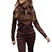Price comparison product image Mounter 2018 Clearance 2Pcs Sports Sweatshirt Sets For Women, Tracksuit Sweatshirt Pants Sets Long Sleeve Casual Suit T-Shirt Tops Gym Yoga Workout Running Pants 2 Piece Outfit (Coffee, XL=UK:14-16)