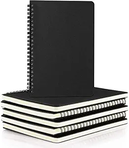 Edulearnable College Spiral Notebook/Journal-Black Cover-A5 3 Pcs Pack, Size 5.5x8.2 inches