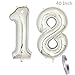 Produktbild 2 Luftballons Zahl 18,Nummer 18 Geburtstags Dekoration Silber Mädchen,40" Silver Aufblasbar Helium Folienballon ,Riesen Helium Ballons Figuren für Party Deko, Valentinstag Abschlussball (xxxl 100cm)