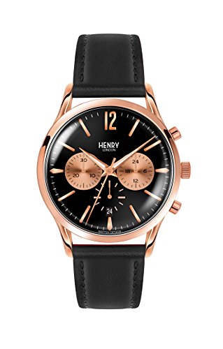 Henry London Reloj Analógico para Unisex de Cuarzo con Correa en Cuero 5018479078180