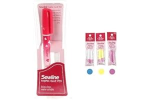 Pegamento Soluble para Tejidos Sewline Riolis + Repuesto Azul, Amarillo y Rosa Adhesivo Textil