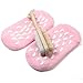 Natural Health Foot Care Pedicure - KingOfHearts™ - Bristle Feet Scrubber and Wooden Handle Pumice Stone Backed Brush, with Pedicure Mask Anti-Slip Moisturizing Soaks Socks - 2 in 1 set - Pink
