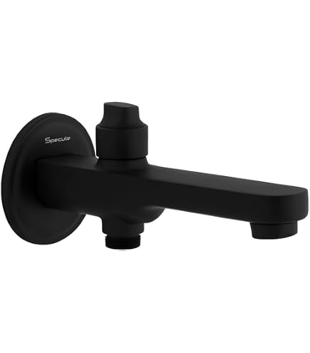 Parryware Praseo Wall-Mounted Spout with Diverter – Matte Black