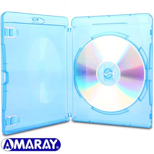Amaray Blu-ray Hüllen, 15 mm, Maschinen-pack-Qualität, Transparent, Blau, 25 Stück - 2