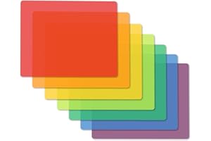 Fotouzy Plastic Cutting Boards for Kitchen, Flexible Cutting Mats Set of 7, BPA-Free, Non-Porous, Dishwasher Safe, 15x12 in, 7 Translucent Colors