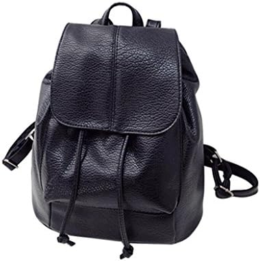 LILICAT Mini Backpack, Women Girl Fashion Casual Leather Satchel School Style Solid Student Shoulder Backpack Schoolbag Travel Rucksack Bags Daypack Satchel Bag Black