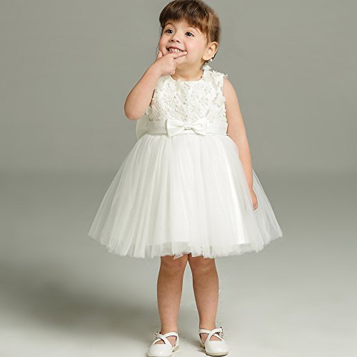 AHAHA Baby Mädchen Prinzessin Kleid Blumenmädchenkleid Taufkleid Festlich Kleid Hochzeit Partykleid Festzug Babybekleidung - 5