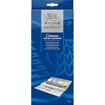 Winsor & Newton Cotman La Studio Boîte d'Aquarelle 24 godets