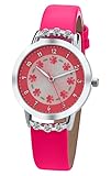 Dovoda Mädchen, aus Leder, mit Diamant-Armbanduhr für Kinder Rot rot