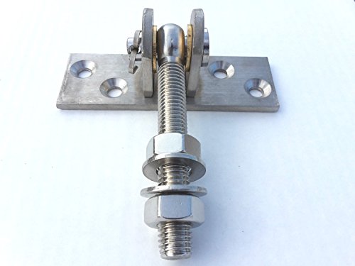 EDELSTAHL Torangel einstellbar M14 Torband Scharnier Anschraubplatte 120x40x5 mm - 3