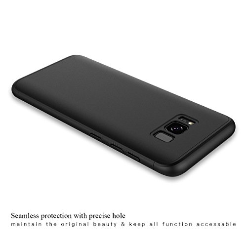 Qissy   Carcasa Samsung Galaxy S8 3 in 1 Todo Incluido Anti-Scratch Ultra Slim Protective 360 PC Case Cover para Samsung Galaxy S8 5 8    Negro 