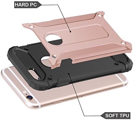 Tough Case, Armor Double Layer Protection - 2 Layer X-Armor Shell Hard Back Cover Case for IPhone/Samsung/Huwai (Huwai P9, Rose Pink)