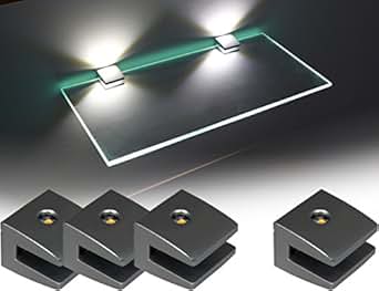 Glasbodenhalter mit LED 3-Seiten Glasbodenbeleuchtung / Art. 2460-4 / 4