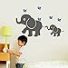 Produktbild yanqiao Zwei Cartoon Elefanten Art Wand Aufkleber für babyroom Wohnzimmer Kindergarten TV Hintergrund abnehmbar Vinyl Aufkleber Art Home Dekorieren Größe 86,1 x 53,1 cm grau grau