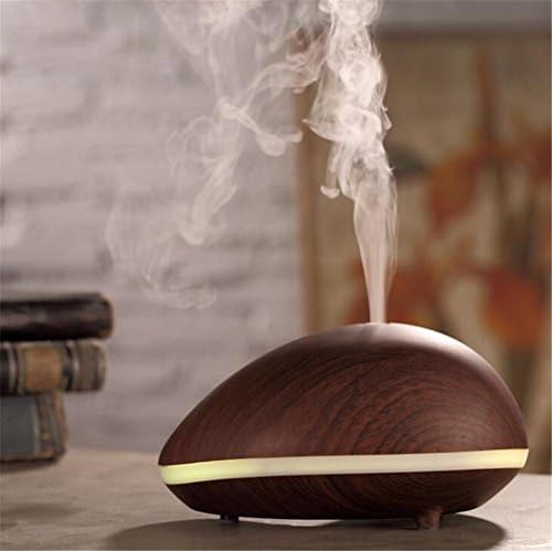 CCCREM Cashew Humidifier 7 color LED Light 150ml 9 Hours Aromatherapy Essential Oil Ultrasonic Diffuser Hide Button Water Protection Yoga Spa Mute Wood Grain , brown