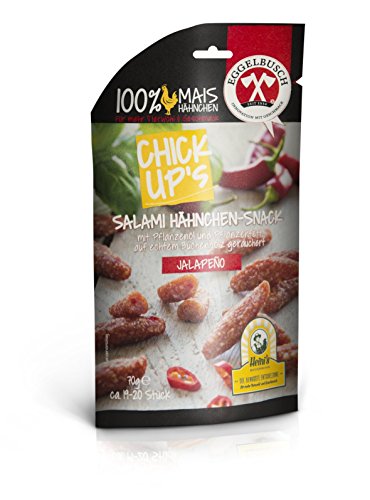 Preisvergleich Produktbild Chick Up´s Mini Hähnchen Salami mit Pflanzenöl, Pflanzenfett und rotem Jalapeno (70g Folienbeutel)