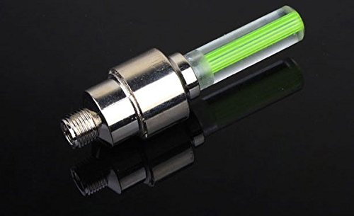 Liroyal Lot de 2 bouchons de valve lumineux 5 LED pour éclairage de pneu de vélo Fluo, jaune