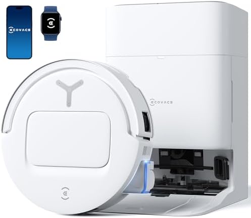 ECOVACS DEEBOT T80 OMNI Robot Aspirapolvere Lavapavimenti, 18.000 Pa, Spazzola OZMO ROLLER, ZeroTangle 3.0, Lavaggio Mocio con Acqua Calda a 40-75 °C, Asciugatura ad Aria Calda, Bianco