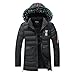 Produktbild JYJM Herren Jacke ubergangsjacke Steppjacke mit Fell Herren Daunenjacke Kapuzenjacke Kapuzen Winterjacke Baumwoll Hooded Jacket Herbst Winter Reine Farbe Tasche Öffnen Sie einen Hut Zipper Top Coat