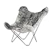 Produktbild Cuero Iceland Mariposa Butterfly Chair Sessel, grau Island Lammfell Shorn Grey Gestell chrome matt