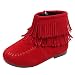 Produktbild Sannysis Winter Warm Schuhe Kinder Wildlederschuhe Oxford Quastenstiefeletten Mdchen Einfarbig Winter Fringe Quaste Schnee Stiefel Sneaker