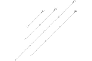 RDNKVB 4pcs Extensor de Collar Plata 5/10/15/20 cm Extensor de Collar Extensión Extensor de Cadena Necklace Extender para Collares Pulseras Fabricación de Joyas Mujeres Hombres