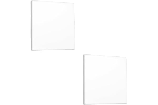 UFURMATE Blind-väggplatta, 8,6 x 8,6 cm, plast, skruvlös, blank, enkel-gång, blank, uttagsskydd, elektriska skydd för oanvända uttag eller strömbrytare, Vit, 2 st