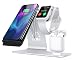 Produktbild Bestand [3 in 1] Ständer aus Aluminum für Apple iwatch, Airpods Ladestation, drahtlose Qi-Schnellladestation für iPhone X/ 8 Plus /8/7/6s bzw. Samsung S8 und andere Qi-fähigen Geräten (Silber)