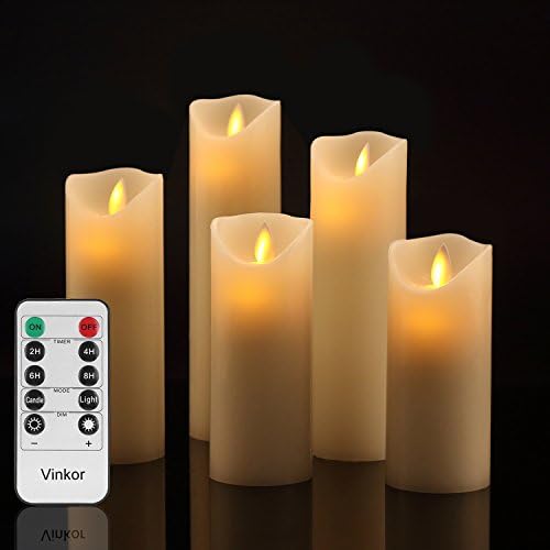 LED Cadnels Flickering Flameless Candles Set Decorative Flameless Candles: 4" 5" 6" 7" 8" Classic Real Wax Pillar With Moving LED Flame & 10-key Remote Control 2/4/6/ 8 Hours Timer