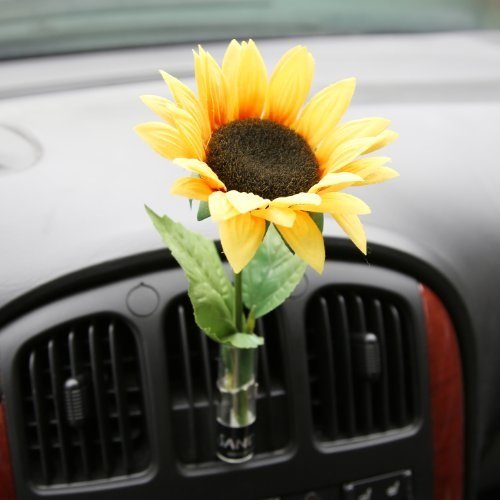 SANDINI Autovase mit Seidenblume/ Kunstblume – Die kultige Blumenvase als Cockpit-Deko – GROSSE AUSWAHL – GRATIS Organzabeutel – Auch für die Verwendung mit echten Blumen geeignet/ Passend für jedes Auto/ Die ideale Geschenkidee zum Valentinstag, Muttertag, Geburtstag, Abschluss, uvm. - 3