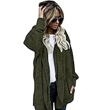 iHENGH Vorweihnachtliche Karnevalsaktion Damen Herbst Winter Bequem Mantel Lässig Mode Jacke Frauen mit Kapuze Langen Mantel Jacke Hoodies Parka Outwear Cardigan Coat