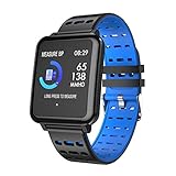 DJym Fitness-Tracker Customized Activity Tracker mit Heart Rate Monitor Tracker Bluetooth Smartwatch Blood Pressure Oxygen Rate Loop wasserdicht Health Activity Tracker Watch Smart Bracelet,Blue