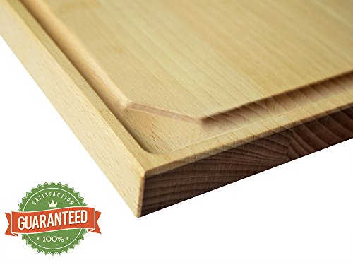 Schneidebrett aus Holz mit Saftauffänger, und Saftrille – -Brett Küche Extra Groß, Qualität Premium – 45 x 30 x 2,2 cm – hergestellt in Europa Buche, die Brett Multifunktions- und rutschfeste. - 3